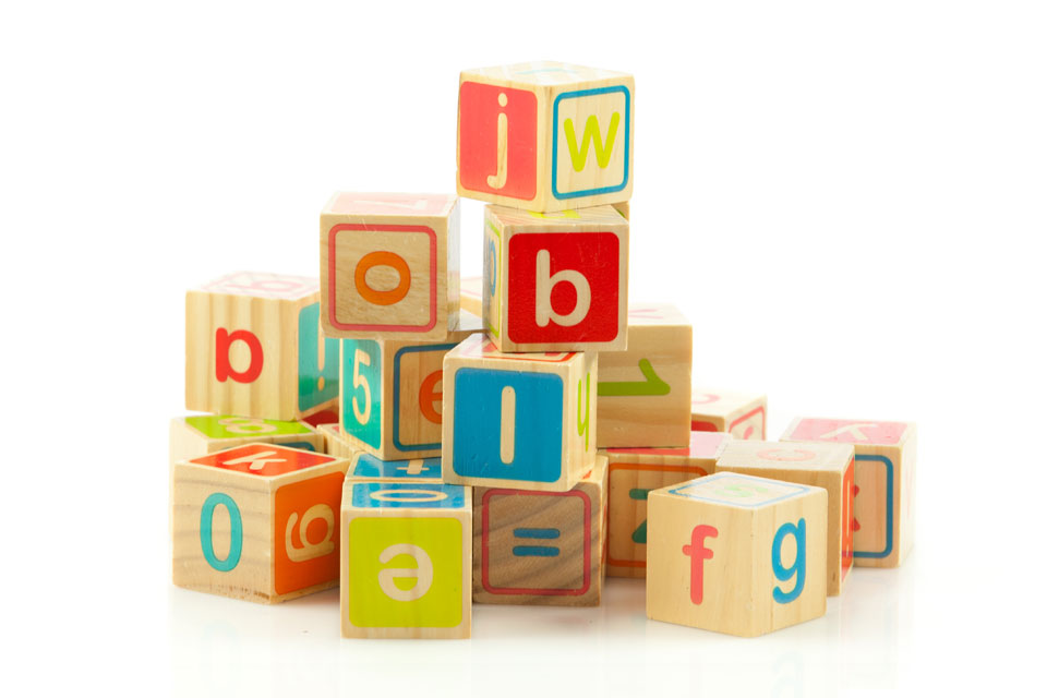 Cubes with English letters